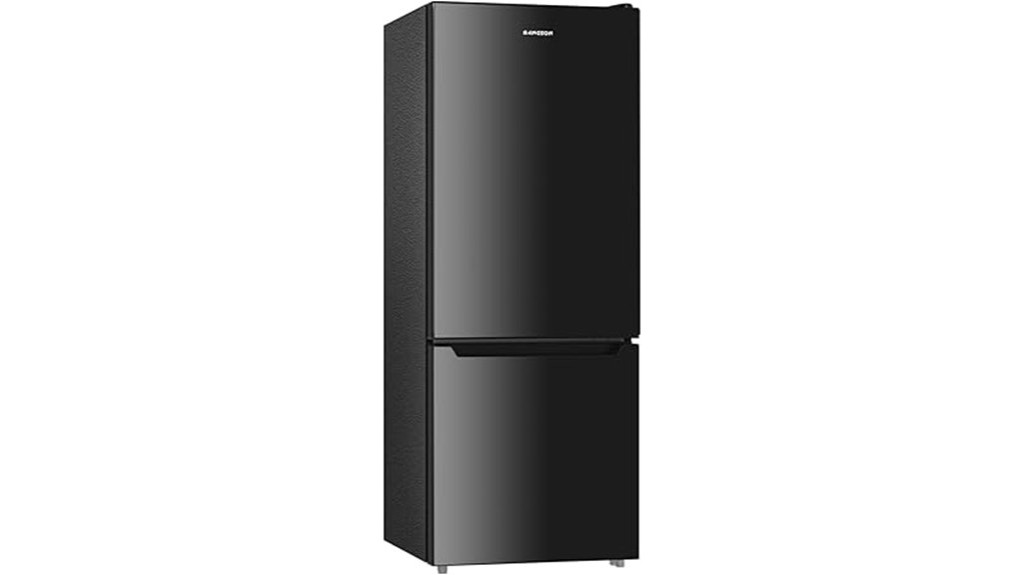 spacious refrigerator with freezer